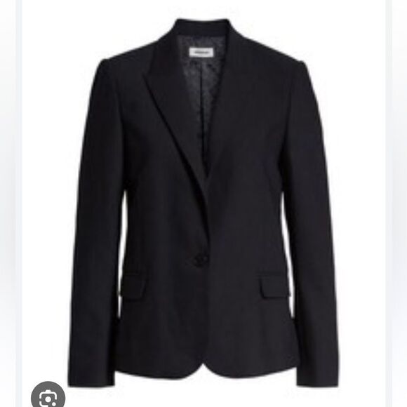 Zadig & Voltaire Black Victor Notch Lapel Wool Blend Blazer | Size 6 - Picture 1 of 9